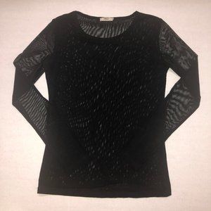 HENDI Entirely See-Through Black Long Sleeve Top